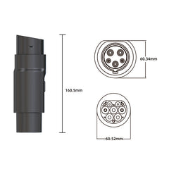 Typ 2 bis J1772 EV-Ladeadapter 16A/32A Ladeanschluss für Elektrofahrzeuge