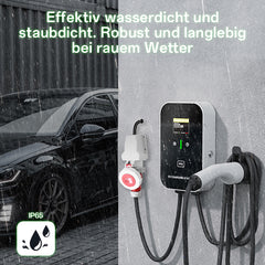 Typ 2 22kW oder 11kW Heimladestation Wallbox 5m/10m Ladekabel mit Ladehalterung CEE 3-Phasen-Stecker für alle EVs und PHEVs