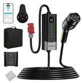 Coolladen 11kW Mobiles EV Ladegerät mit App & KWH-Ladebegrenzung | 16A CEE auf Typ 2 Ladekabel | Typ B RCD