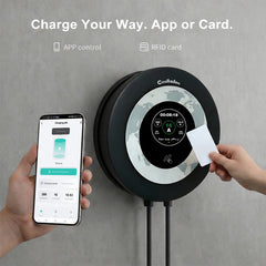 Coolladen Wallbox 11 kW App Steuerung & RFID, Typ 2 auf CEE 16 A 3-phasiges EV Ladegerät, erweiterter AC+DC Fehlerstromschutz (RCD Typ B)
