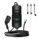 Coolladen 11kW Tragbares EV Ladekabel Typ 2 mit Adapter zur Stromentnahme an Ladesäulen – Smart App Steuerung, Wechselbare CEE & Schuko Stecker, 3-Phasige Mobile Wallbox