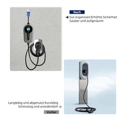 Coolladen EV-Ladegeräthalterung für Typ-2-Ladegerät aus robustem Material, Elektroauto-Wandhalterung, Stecker, Ladekabelhalter, Organizer für alle Wetterbedingungen, Zubehör für Ladestationen von Elektrofahrzeugen
