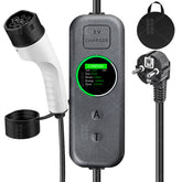Coolladen 3.5kW Mobiles EV Ladegerät | 16A Schuko auf Typ 2 Mobile Wallbox | Einstellbare Stromstärke | Präzise 1-12Std. Ladezeitsteuerung & Zeitverzögerung
