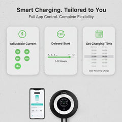 Coolladen Wallbox 11 kW App Steuerung & RFID, Typ 2 auf CEE 16 A 3-phasiges EV Ladegerät, erweiterter AC+DC Fehlerstromschutz (RCD Typ B)