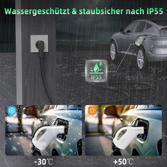 Coolladen Typ 2 Ladekabel Schuko mit App, 3.68KW 1-phasig 6-16A Ladekabel Auto Einstellbarer Strom für 3008/508, C5X, DS7, GLA, Q3, X3, ZOE, ID.3, ID.4 und Anderen PHEV/EV