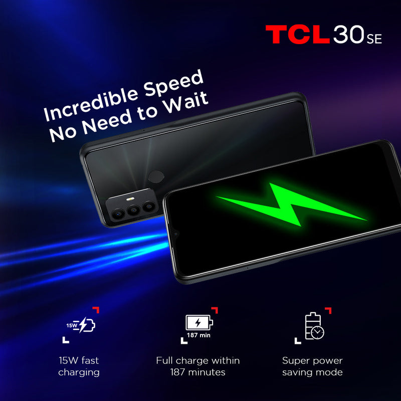 TCL 30 SE Smartphone 4+128GB 50MP AI Triple Camera NFC 5000mAh Battery 6.52' HD+ NXTVISION -EU Version