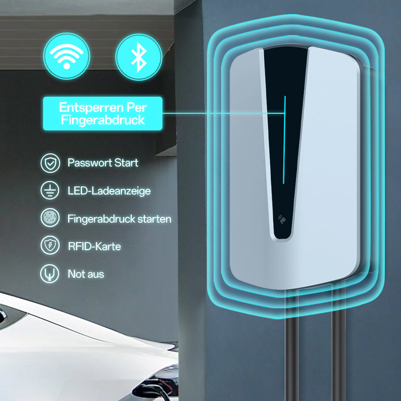 Coolladen 11KW 22KW EV Wallbox Ladestation Typ 2 5M EV Starkstrom Schnellladekabel mit RFID Wifi