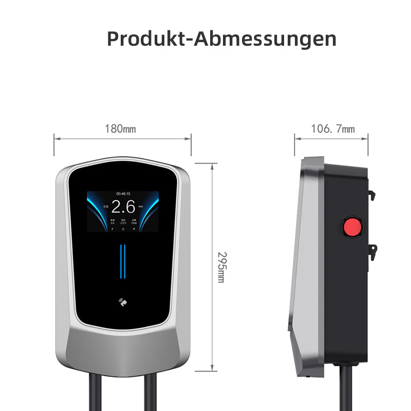 Coolladen EV Ladegerät Smart APP mit 32A Typ 2 22kW Heim Ladestation 400V CE & TÜV Wallbox 5m Ladekabel mit Ladegerätehalter App-Steuerung CEE 3-Phasen Stecker für Alle EVs und PHEVs