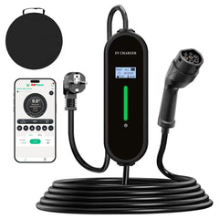 Coolladen 3,6kW Mobiles EV Ladegerät | Typ 2 auf Schuko | 16A Einstellbar | 1-12h Timer
