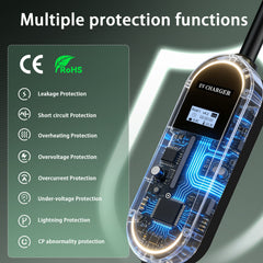 Coolladen 7,4kW Mobiles EV Ladegerät Ladekabel | 32A CEE auf Typ 2 | 1-12h Timer