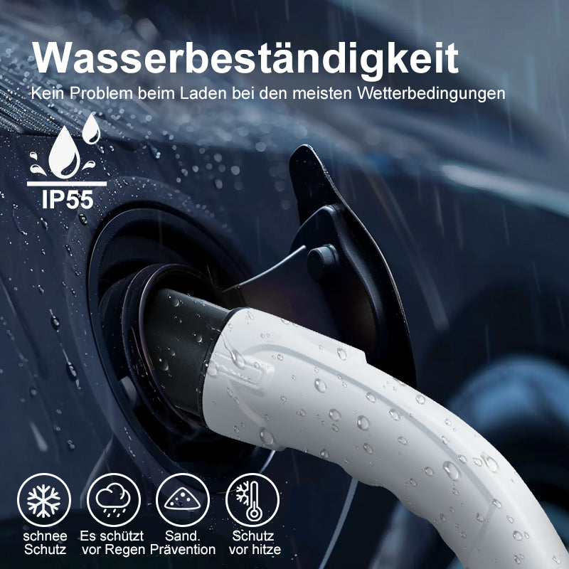 Coolladen Typ 2 auf Typ 2 Ladekabel für Elektroautos, 3,5 kW – 11 kW/16 – 32 A, 5 m, 3-Phasen-EV-Ladegerät mit Tragetasche, kompatibel mit jedem Elektroauto