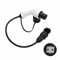 Adapter Typ 2 auf Schuko Elektroauto Ladestecker, 16A, 0,5/4M. Einfaches Laden an Ladestationen/Wallboxen, Nutzung von 230V Ladegeräten für E-Bike, E-Scooter, Motorrad, IP55