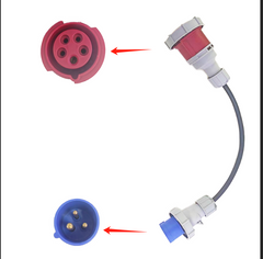 CEE 3P 16A to CEE 1P 32A adapter