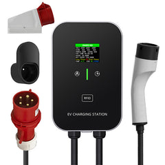 Typ 2 22kW oder 11kW Heimladestation Wallbox 5m/10m Ladekabel mit Ladehalterung CEE 3-Phasen-Stecker für alle EVs und PHEVs