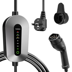 Coolladen Typ 2 Ladekabel Schuko 3,68kW[1-phasig, 6-16A], Tragbares EV-Ladekabel, EV Ladegerät für 3008/508, C5X, DS7, GLA, Q3, X3, ZOE, ID.3, ID.4 und Anderen PHEV/EV