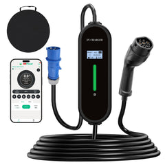 Coolladen 7,4kW Mobiles EV Ladegerät Ladekabel | 32A CEE auf Typ 2 | 1-12h Timer