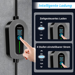 Coolladen Ladekabel Typ 2 CEE Stecker 11 KW [3-Phasig|5m|6-16A] Mit Einstellbarer Ladeleistung,Ladestation Und EV-Ladegerät Für ID.3/4/5, E-Up, E-Tron, Zoe Und Andere EV