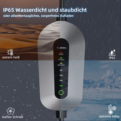 Coolladen Typ 2 Ladekabel Schuko 3,68kW[1-phasig, 6-16A], Tragbares EV-Ladekabel, EV Ladegerät für 3008/508, C5X, DS7, GLA, Q3, X3, ZOE, ID.3, ID.4 und Anderen PHEV/EV