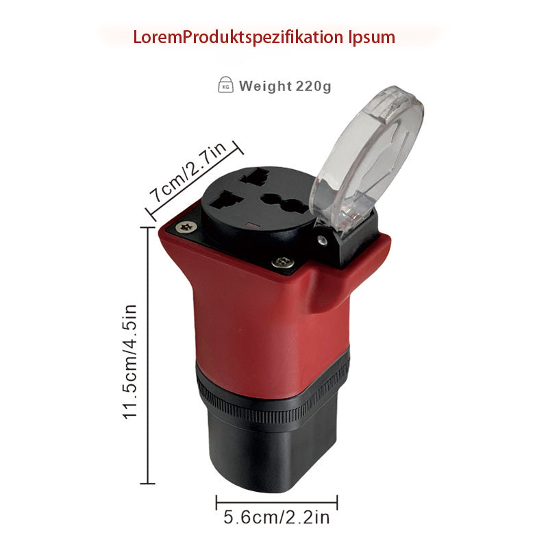 Öffentliche Ladestation Typ 2 Entladeadapter für Schuko und Universalstecker, 16A EU-Stecker IEC 62196-2, Elektrofahrzeug-Adapter zum Laden von Autos, Motorrädern und Motorrollern