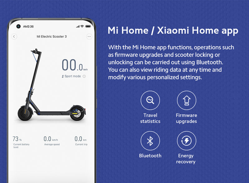 Xiaomi Mi Electric Scooter 3 - E-Scooter 30km Entfernung 7650mAh Akku mit MiHome App EU Version