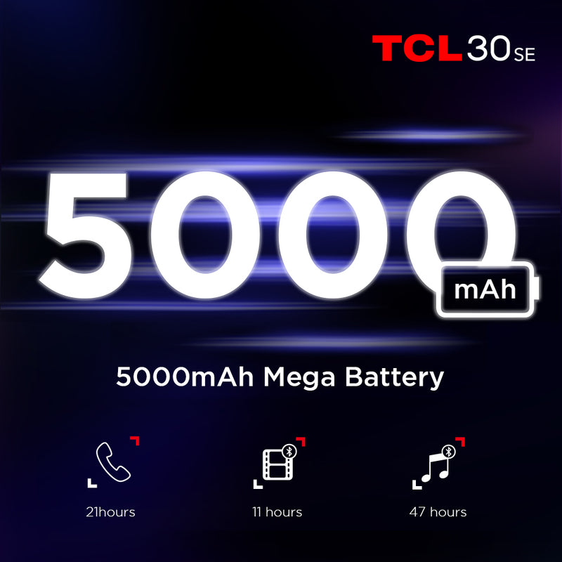 TCL 30 SE Smartphone 4+64GB 50MP AI Triple Camera NFC 5000mAh Battery 6.52' HD+ NXTVISION -EU Version